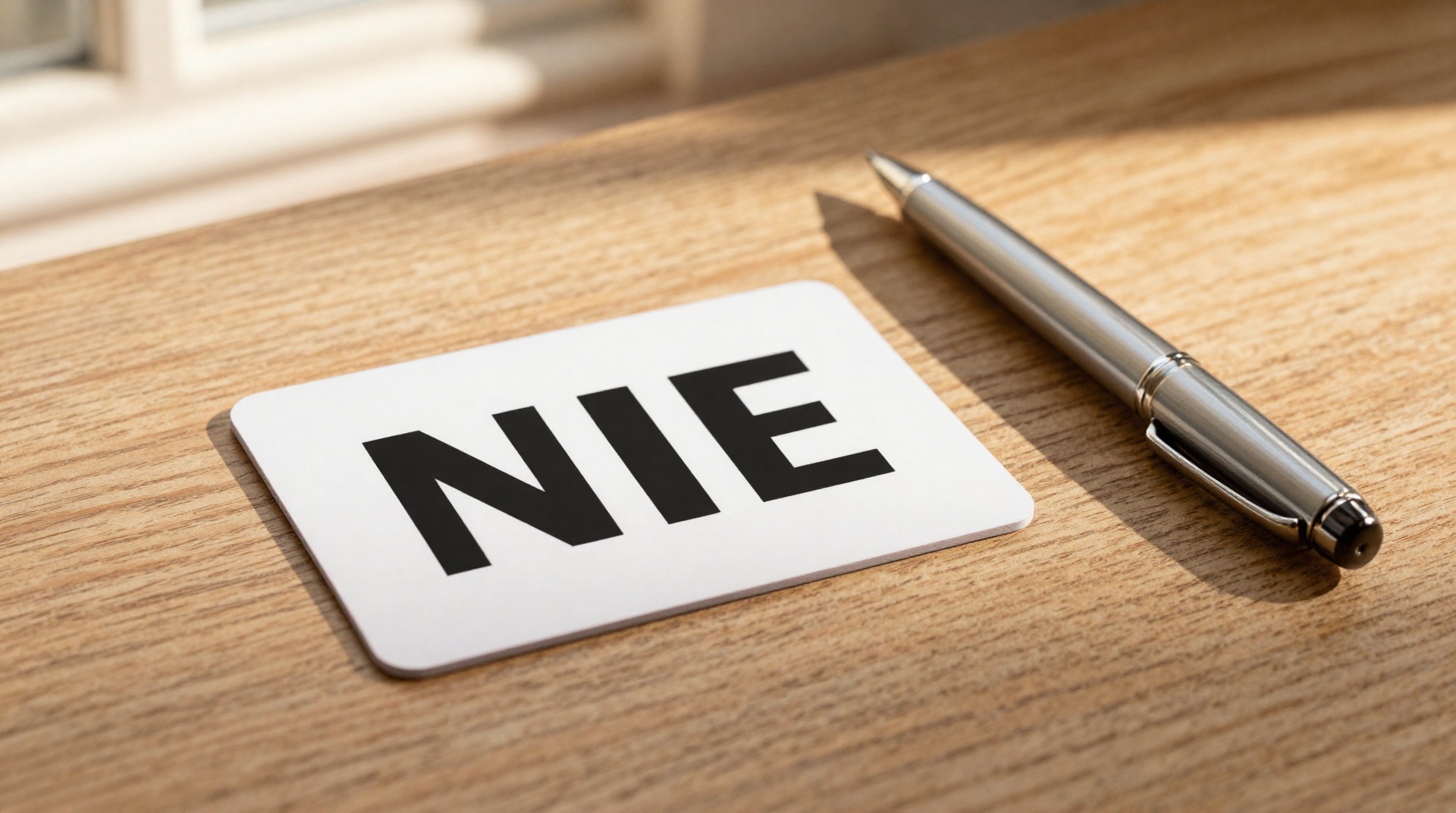 Документ с номером NIE на деревянном столе