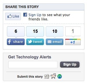 Вот как выглядит панель инструментов социального обмена The Huffington Post: